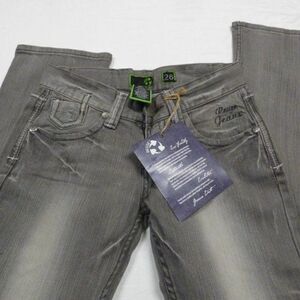 REUSE JEANS Straight Leg, Light Wash Jeans, Washed Gray,  Sz. 26, Inseam 33.5